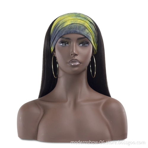 Full Cuticles Aligned Brazilian human Hair Headband Wigs,Cheap Wholesale Natural Virgin Human Hair Wigs for black Women